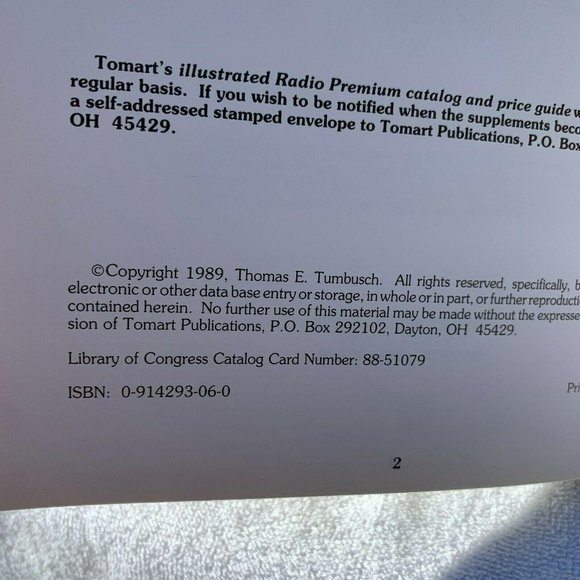 Tomart's Illustrated Radio Premium Catalog and Price Guide Hardcover Book 1989 - Picture 4 of 4
